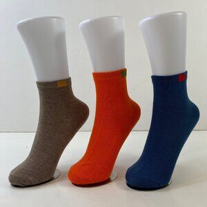Your Missing Sock Mens Colorful Ribbed Crew Socks 3-Pack Brown Orange Blue